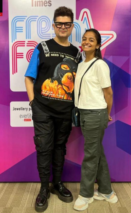 Design course student  with the renowned celebrity photographer Mr. Daboo Ratnani at code VGU Jaipur
